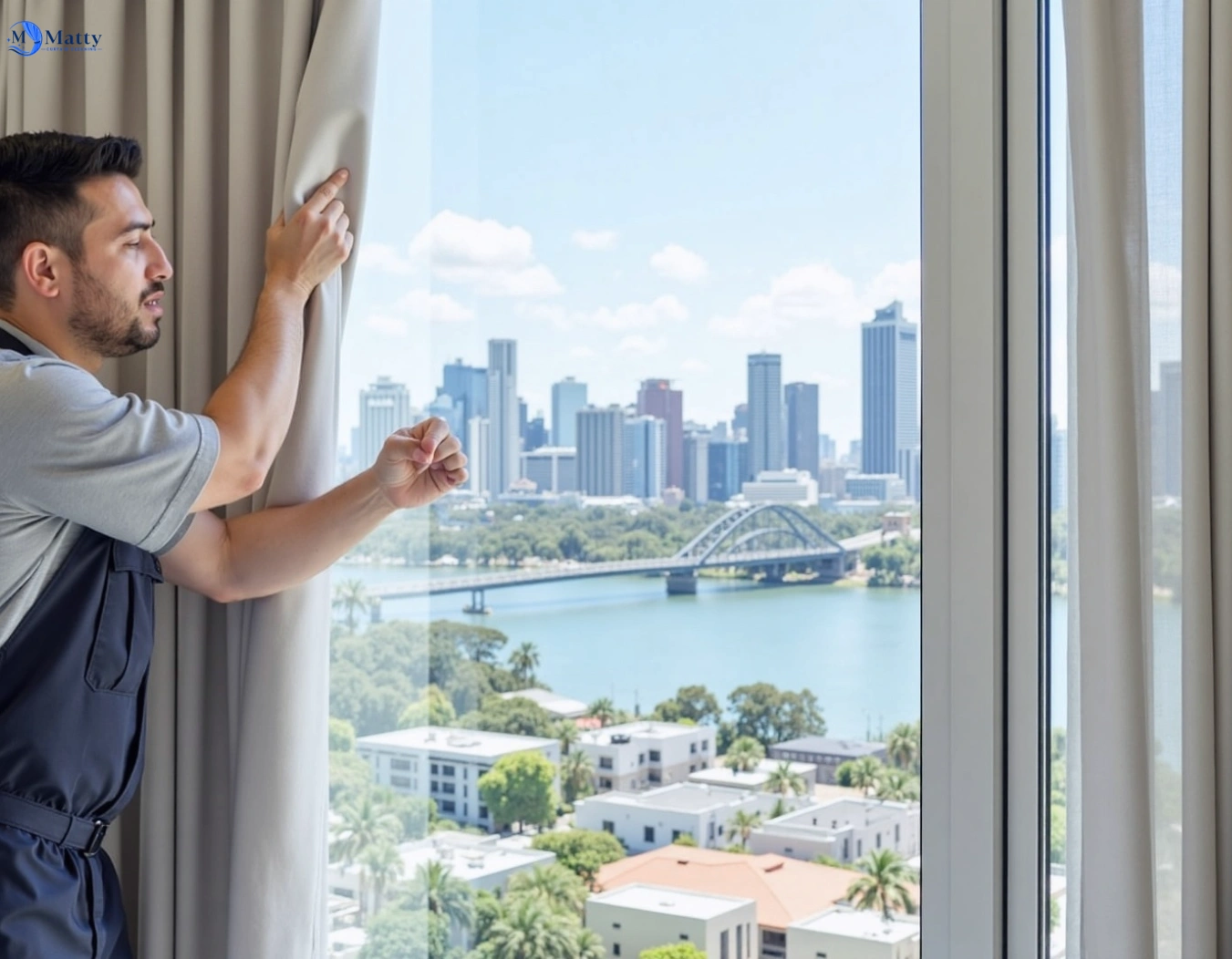Professional curtain steam cleaning service north-lakes QLD by Matty Curtain Cleaning