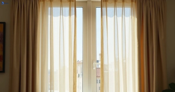 Dull dusty drapes in north-lakes before professional cleaning